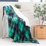 1 x RAW Customer Returns SOCHOW Checked Sherpa Blanket Fleece Blanket Cuddly Blankets Thick Sofa Blanket Couch Blanket Double Sided Super Soft Warm Luxurious Sofa Throw Fluffy Blanket 150 x 200 cm Green - RRP €37.37