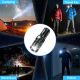 1 x RAW Customer Returns MAX EXCELL Rechargeable LED Flashlight, Powerful LED Flashlight, Super Bright Rechargeable Flashlight with 4 Light Modes, IP67 Waterproof, for Camping, Hiking, Emergency - RRP €15.83