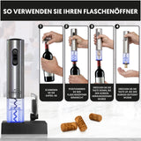 1 x RAW Customer Returns Electric Wine Corkscrew, Gift for Wine Lovers - Rechargeable Electric Bottle Opener Charging Base with Capsule Cutter - RRP €34.99