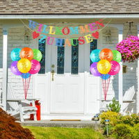 1 x RAW Customer Returns Zomiboo Welcome Home Decoration Welcome Home Banner Garland Set with 14 Balloons and Red Ribbon for Wedding Festival Family Housewarming Party Decoration Birthday Colorful  - RRP €8.66