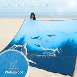 6 x RAW Customer Returns DEWUR beach blanket sand-free XXL beach towel waterproof beach mat picnic blanket large for vacation beach camping travel 300x290cm, Sea Fish  - RRP €145.14