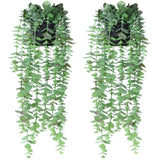 1 x RAW Customer Returns SOGUYI Artificial Plants Hanging, Artificial Eucalyptus, Artificial Plant Eucalyptus Leaves in Pot, Maintenance-Free Plastic Hanging Plants Vine for Wall Kitchen Porch Hanging Basket Decoration 2 Pack  - RRP €20.16