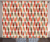 1 x RAW Customer Returns ABAKUHAUS Geometric Rustic Curtain, 70s Retro Style, Living Room Universal Tape Curtains with Loops and Hooks, 280 x 175 cm, Multicolored Orange - RRP €46.33