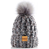 2 x Brand New REDESS Women Winter Pompom Beanie Hat Fleece Lined Warm Hats, Thick Casual Snow Knit Hat for Ladies - RRP €33.92