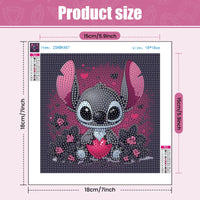 2 x Brand New EOBROMD Diamond Painting Stitch, Heart Diamond Painting with Frame, 5D Diamond Painting Pictures Cartoon, Diamond Painting Pictures Arts Craft for Home Decor Gift 18x18cm - RRP €40.8