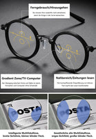 1 x RAW Customer Returns Lanomi Progressive Multifocal Reading Glasses Women Men Round Retro Metal Blue Light Filter Reading Aid Anti Blue Light Glasses with Strength Multifocal Black 2.5 - RRP €18.99