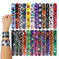 1 x Brand New Gxhong Slap Bracelet Clap Bracelet Halloween Slap Bracelets, 24 pcs Halloween Theme Snap Bracelet Set, Snap Bracelets Snap Bracelet Kids Set, for Halloween Birthday Gifts Party Favors - RRP €13.24