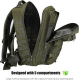 1 x RAW Customer Returns ProCase 40L Military Tactical Backpack, Large Capacity 3 Day Army Assault Pack Bag Go Bag Rucksack for Hiking Hunting, Trekking and Camping and other Outdoor Activities -Green - RRP €40.32