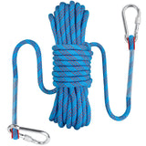 1 x RAW Customer Returns Bolatus 10mm safety rope 20 meters, nylon outdoor rescue rope high-strength rope with carabiner safety rope for emergency survival, fire rescue, load capacity 1500 KG blue  - RRP €28.49