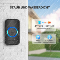 1 x RAW Customer Returns TECKNET Wireless Doorbell, Waterproof Outdoor Wireless Doorbell, 60 Melodies with 5 Volume Levels, 400m Range 1x Transmitter and 1x Receiver  - RRP €16.99