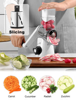 1 x RAW Customer Returns GDL Cheese Grater with Crank, Vegetable Slicer with 3 Interchangeable Drum Blades, Grater Kitchen Fast Cutting, Drum Grater Suitable for Vegetables, Fruit, etc. - RRP €37.3