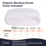 1 x Brand New GnO Weighted Blanket for Adults Bamboo Cover - 7KG 150 x 200cm - 100 Cool Organic Cotton - Weighted Blanket for Adults with Anxiety, Insomnia or Stress - White - RRP €116.15