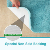 1 x RAW Customer Returns FCSDETAIL non-slip, deep pile bath mats 60 x 90 cm, machine washable bath mat, bath mat with water-absorbing, soft microfibres for bathtub, shower and bathroom turquoise  - RRP €27.96