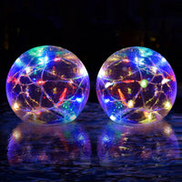 1 x RAW Customer Returns DeeprBlu Floating Pool Lighting Solar, 10cm Colored Solar Pool Lights Balls, IP68 Waterproof Pond Lighting, Multi-Colored Solar Floating Lights for Pool Pond Garden Party Decor-2 Pieces - RRP €27.06