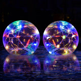 1 x RAW Customer Returns DeeprBlu Floating Pool Lighting Solar, 10cm Colored Solar Pool Lights Balls, IP68 Waterproof Pond Lighting, Multi-Colored Solar Floating Lights for Pool Pond Garden Party Decor-2 Pieces - RRP €27.06