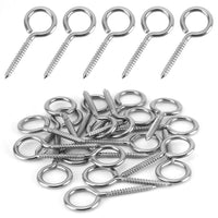 1 x RAW Customer Returns BELLE VOUS 20 pcs Eyelet Screw Hooks Stainless Steel - High Quality M4 Screw Hooks Small Set - 5.3 cm - Self-tapping Hooks with Eyelet for Hammocks, Aerial Yoga, Rocking Chairs - Indoor Outdoor Use - RRP €13.2