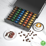 1 x RAW Customer Returns Metallic coffee pod holder for 48 Nespresso Vertuo, Tchibo Cafissimo, K-fee, ALDI Expressi, and Lavazza capsules - Nespresso Vertuoline capsule drawer organizer and coffee machine stand - RRP €39.99