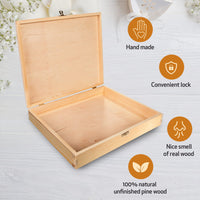 2 x RAW Customer Returns Wooden box with lid wooden box storage box decoration 40 x 30 x 10 cm wooden box natural wood box memory box craft gift box - RRP €44.5