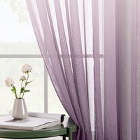 10 x Brand New EMEMA Sheer Curtains Gradient Eyelet Window Curtains Polyester Color Changing Voile Shade Half Sheer Decor for Living Room Bedroom Office Set of 2, 140X225CM Purple - RRP €221.8