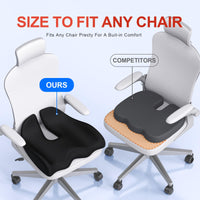 1 x RAW Customer Returns Benazcap seat cushion for office chair, ergonomic for office and car chair, has a pain-reducing effect, memory foam with washable cover, lumbar support for long periods of sitting - RRP €48.95