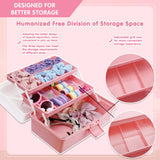 1 x RAW Customer Returns Creahaus 12 Multipurpose Storage Box Organizer Tool Boxes Arts Craft Case Sewing Organizer Medical Box First Aid Box Pink White  - RRP €23.99