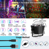 1 x RAW Customer Returns Disco ball party light, black light party light music controlled DJ light 7 RGB disco ball for home room dance parties birthday karaoke Halloween Christmas - RRP €36.29