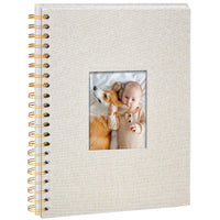 1 x RAW Customer Returns Vienrose Linen Scrapbook Photo Album, 20.5 x 28 cm Memory Album with 80 DIY White Pages for Family Travel Wedding Christmas, Beige - RRP €20.99