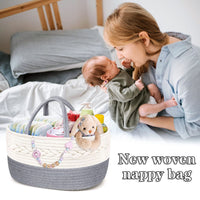 1 x RAW Customer Returns Yueshop Baby Diaper Caddy Organizer, Multifunctional Cotton Rope Baby Diaper Caddy Nursery Portable Storage Wet Wipes Bag with Adjustable Dividers Diaper for Newborns - RRP €20.4