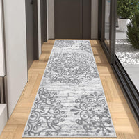 1 x RAW Customer Returns SHACOS Boho Carpet Runner Hallway Non-Slip 60x180 cm Hallway Carpet Runner Gray Kitchen Carpet Vintage Carpet Runner Hallway Washable Indoor Carpet Runner Hallway Runner Carpet for Hallway, Kitchen, Bedroom - RRP €33.25