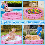 1 x RAW Customer Returns Highttoy Paddling Pool, 51 Inch Round Inflatable Pool, Inflatable Paddling Pool for Baby Boys and Girls, Durable PVC 3 Individual Air Chambers, Pink 130 x 40cm  - RRP €22.26