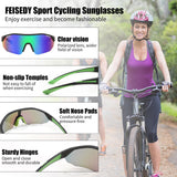 1 x RAW Customer Returns FEISEDY Polarized Sports Glasses Men Women Cycling Glasses Mirrored Sports Sunglasses Teenagers for MTB Cycling Fishing Driving Running with UV400 Protection B0056 - RRP €21.99