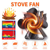 1 x RAW Customer Returns Fireplace fan stove fan powerless heat-operated stove fan for wood stove pellet stove fireplace fan - RRP €27.76