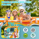 1 x RAW Customer Returns EagleStone Inflatable Paddling Pool Family Pool Large for Adults and Children, 2 Cup Holders 6 Throwing Rings, Family Swimming Pool, 4 Repair Patches, Summer Water Toy, 300 x 180 x 55 cm - RRP €51.42