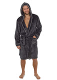 1 x RAW Customer Returns CityComfort bathrobe men, cozy fleece dressing gown with hood and pockets, plush warm housecoat long, soft sauna robe for spa and vacation, soft robe, gifts for men XXL, anthracite  - RRP €27.77