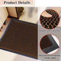 1 x Brand New ORTIGIA doormat inside and outside dirt trap mat washable non-slip doormat black brown 43x76 cm entrance doormat clean-off mat for front door hallway office - RRP €16.93