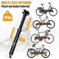 1 x RAW Customer Returns Seat post in 30.9 with stroke 100mm, bicycle seat post MTB dropper stroke wire control height adjustable hydraulic seat tube bicycle seat tube post internal guide for mountain bike - RRP €149.99