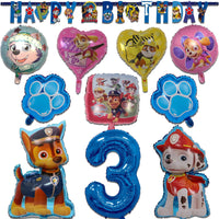 7 x Brand New Cartoon Dog Birthday Party Decoration 3 Years, Birthday Decoration for Boys Girls 3 Years Airplane Foil Balloons Banner 3  - RRP €49.28