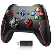 1 x RAW Customer Returns EasySMX Wireless PC Controller Game Controller PC Wireless Bluetooth Gamepad with Hall Trigger Dual Vibration Turbo function, compatible with PC PS3 Switch Android TV TV Box Mobile Phone Tablet Laptop Red - RRP €25.2