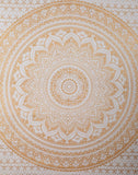 1 x RAW Customer Returns RAJRANG BRINGING RAJASTHAN TO YOU Large Ombre Tapestry White Gold 228x274cm Pure Cotton Tapestries Golden Boho Tapestry Hippie - RRP €24.17