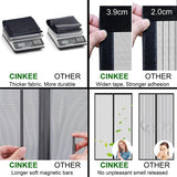 1 x RAW Customer Returns Cinkee fly screen balcony door 95x200cm, magnetic fly screen door, insect protection for balcony doors, cellar doors and patio doors, no drilling, velcro fastening, black - RRP €21.76