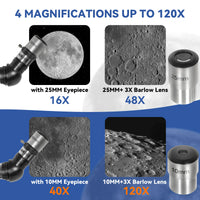 1 x RAW Customer Returns IBVIVIC Refractor Telescope 70 400 for Kids and Adults, 16X 120X Zoom HD Outdoor Monocular Space Telescope with 2 Eyepieces, Tripod Phone Adapter for Land, Moon and Planet Observation - RRP €63.52