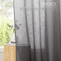 1 x RAW Customer Returns PONY DANCE Living Room Curtains Modern Set of 2 Linen Look Curtain Semi-Transparent H 245 x W 140 cm White Curtains with Color Gradient Gray Curtains Semi-Transparent Eyelet Curtain - RRP €33.38