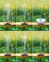 1 x RAW Customer Returns Biling 7.5W Solar Fountain Water Pump, With 3600mAh Battery 1.5m Pipe with 10 Style, 132.1GPH Solar Pond Water Pump, for Garden Bird Bath, Fish Tank, Small Pond - RRP €39.99