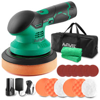 1 x RAW Customer Returns AUTIWOZ cordless polishing machine, eccentric polishing machine, 1 battery, random orbit 8mm, car polishing machine 12V, 6 variable speed, cordless buffer wax, cordless angle grinder for cars, boats, furniture - RRP €66.79