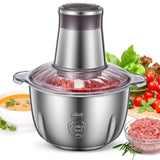 1 x RAW Customer Returns FOHERE Electric Kitchen Chopper, 350W Electric Multi Chopper with 2 Speed Levels and 2.5L Stainless Steel Bowl, 4 Stainless Steel Blades for Meat, Onions and Vegetables - RRP €49.99