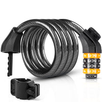 1 x RAW Customer Returns Bicycle lock number code - 120cm 150cm bicycle lock cable lock high security 4 5 digit combination lock bicycle lock with holder steel cable cable lock for scooter MTB racing bike tricycle - RRP €12.1