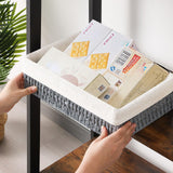 1 x RAW Customer Returns OUTBROS braided storage basket, organizer baskets on shelves, toilet paper storage baskets, decorative braided storage box with lining, 3-pack, paper rope gray  - RRP €35.99