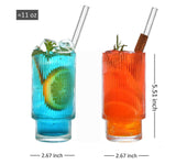 1 x RAW Customer Returns ALINK cocktail glasses set of 6, beer glasses, water glasses, long drink glasses, drinking glasses, iced coffee glasses with straw, drinking glass in can shape for family, camping, party, bar 310ml  - RRP €25.2