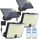 1 x RAW Customer Returns KagoLing solar lamps for outdoor use with motion detector, solar lights for outdoor use 202 LED 180 lighting angle 3 modes solar LED lamps IP65 solar wall light outdoor for wall 5m cable 2 pieces - RRP €40.79