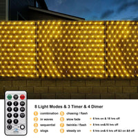 1 x RAW Customer Returns CORST light net 6x2M mesh light chain outside inside with plug, outdoor garden light chain for bushes tree lights net waterproof with remote control timer warm white  - RRP €34.07